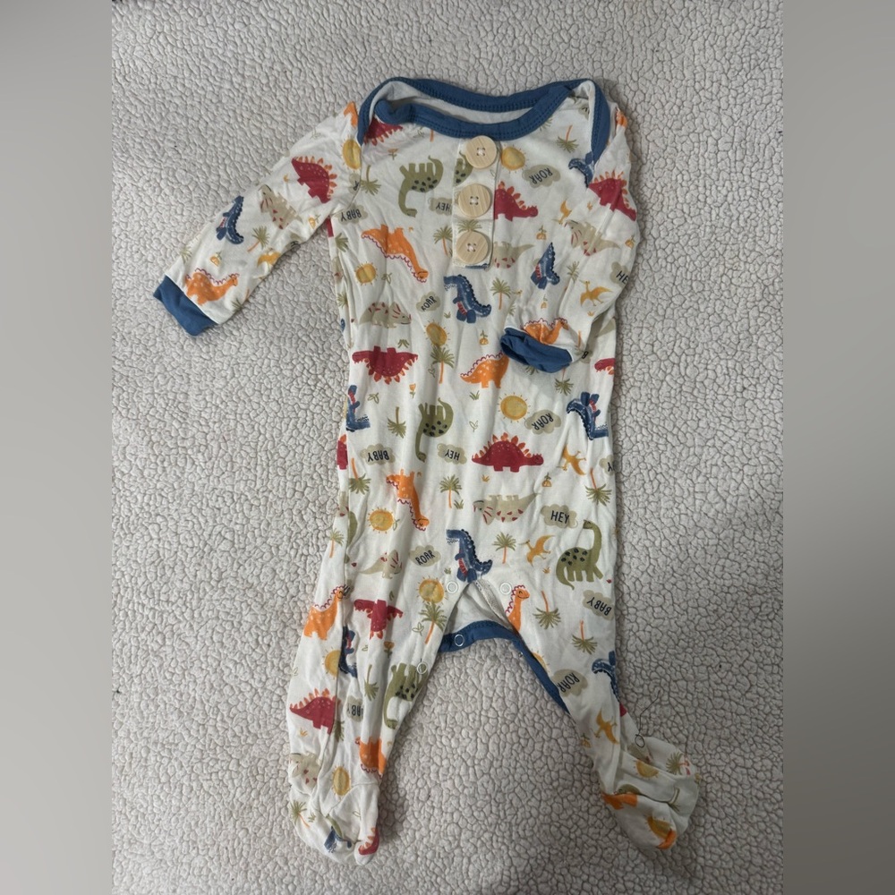 MILKBERRY Kids Bamboo Dinosaur Print Footie